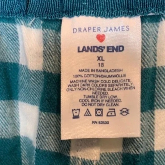LANDSEND DraperJames *2 PIECE PJ SET* 100% Cotton Flannel Top and Bottom - Picture 3 of 6